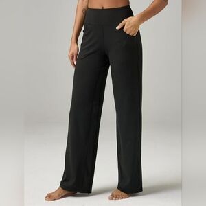 ESOFT Wide-leg high-waisted pants yoga pants with pockets casual sports trouser